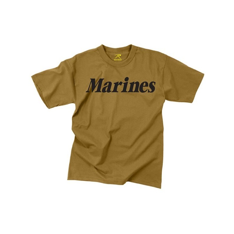 Tričko kr. rukáv s nápisom Marines, coyot