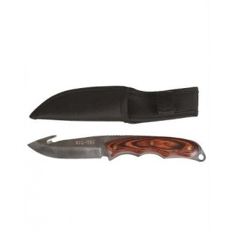 Nôž poľovnícky drevený s parákom Mil-Tec