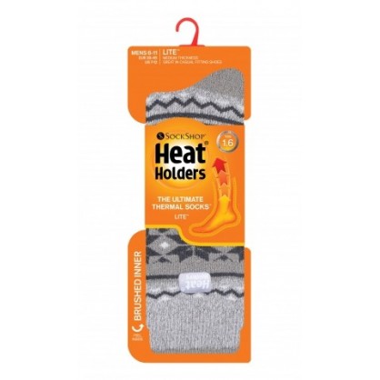 Ponožky zimné HEAT HOLDERS - pánske, vzorové šedé