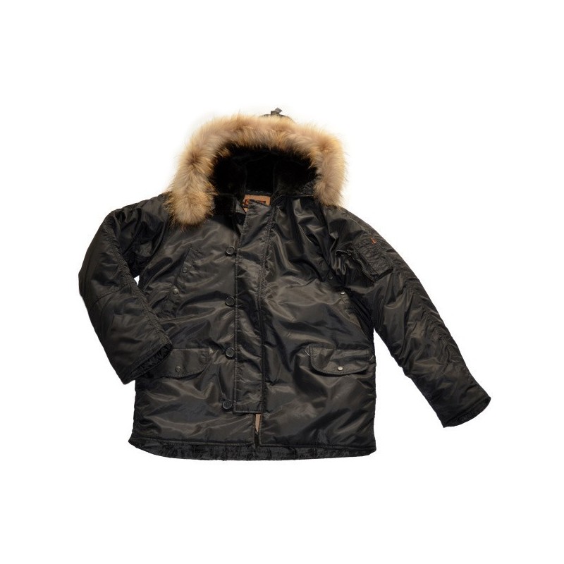 Kabát zimný N3B RTX ALASKA, čierny